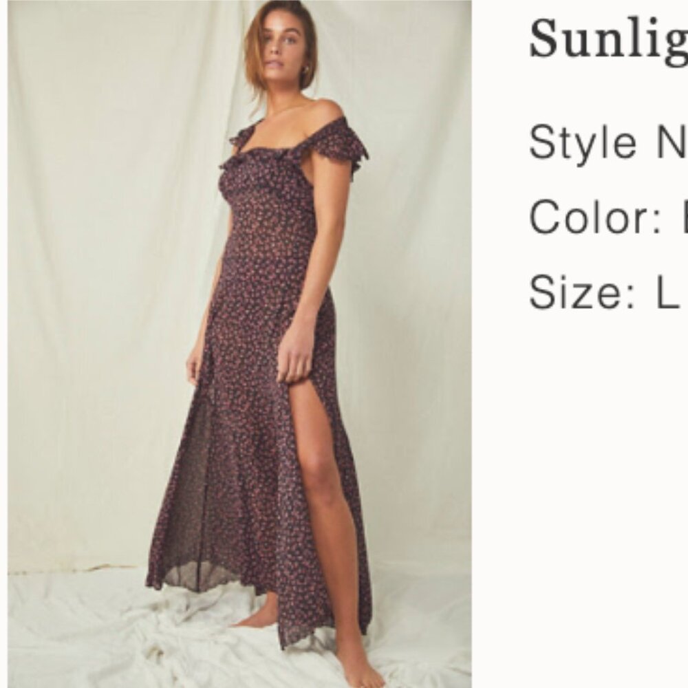 Free People Sunlight Printed Maxi Slip Size L NWT